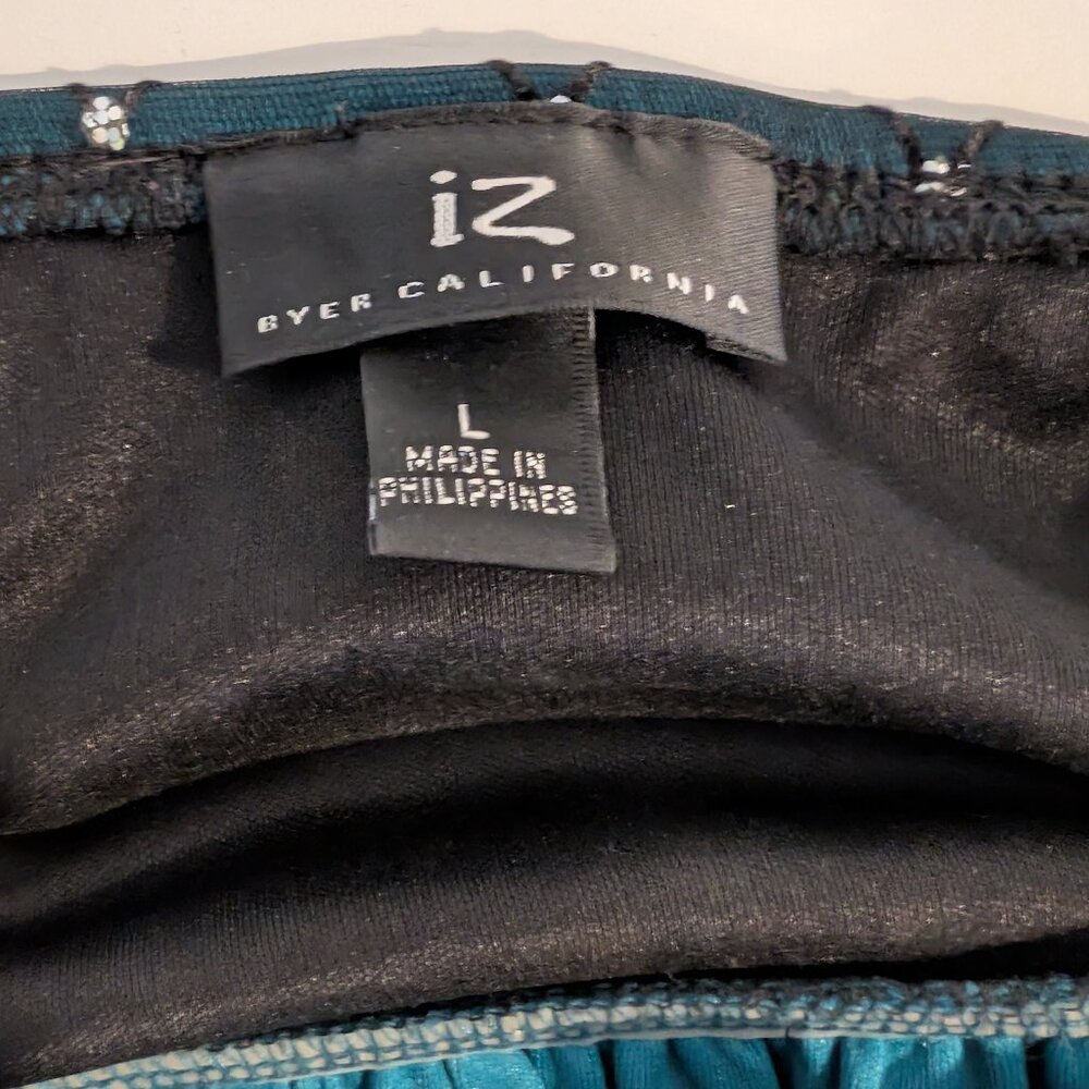 Iz Byer California Vintage Juniors Teal & Black with Silver Sequin A-Line Dress - Picture 5 of 11